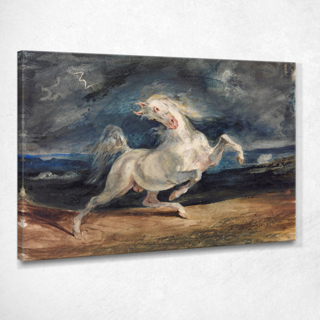 Cavallo Spaventato Dal Fulmine Eugène Delacroix edx55 quadro stampato su tela Cavallo Spaventato Dal Fulmine Eugène Delacroix edx55 quadro stampato su tela