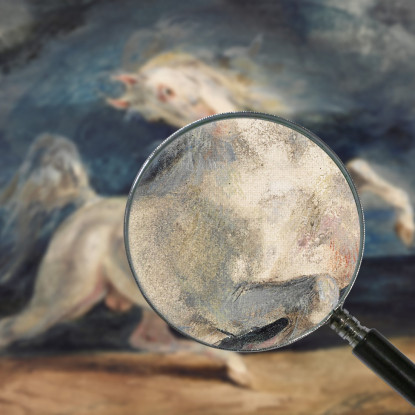 Cavallo Spaventato Dal Fulmine Eugène Delacroix edx55 quadro stampato su tela