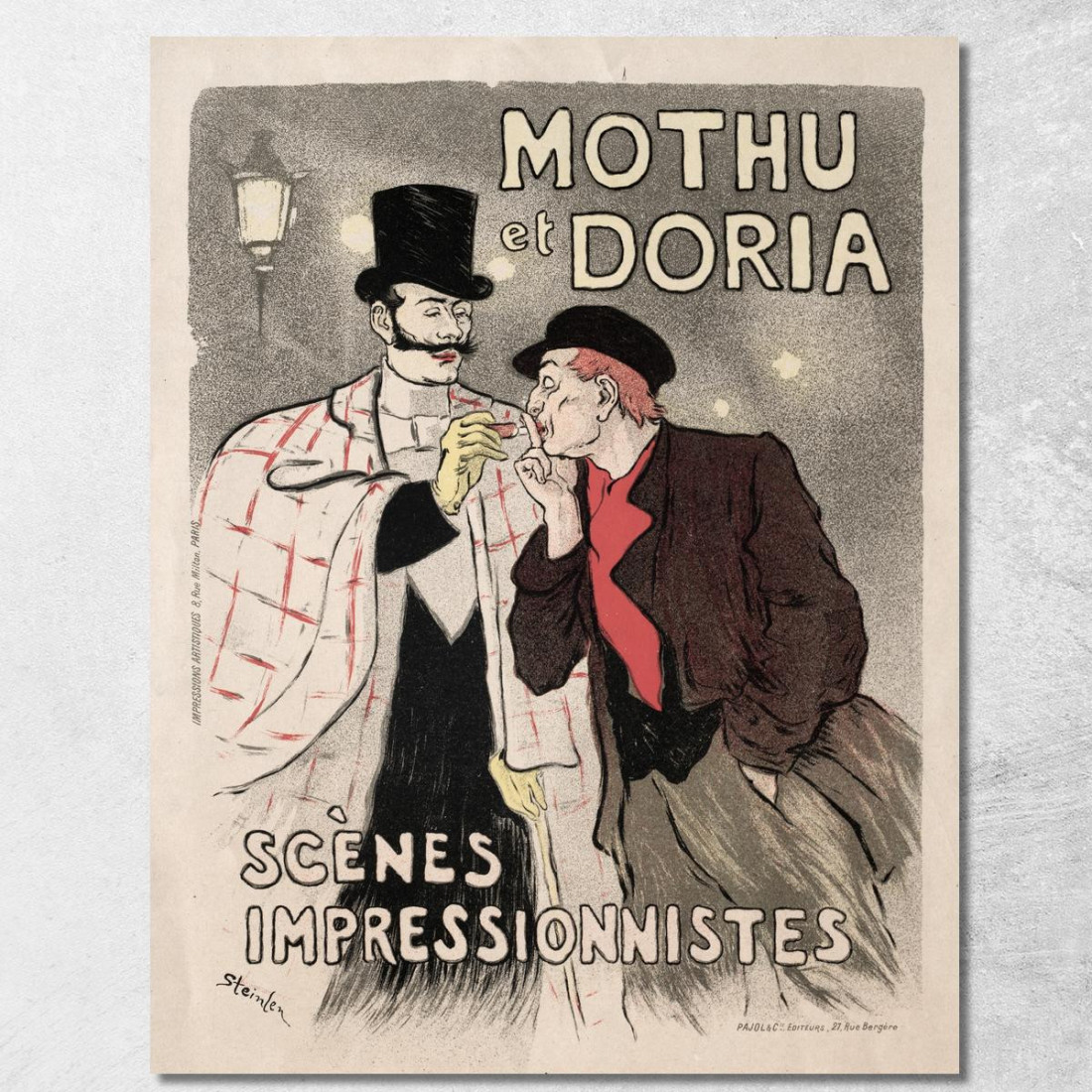 Mothu Et Doria Scene Impressioniste Théophile Alexandre Steinlen tas37 quadro stampato su tela Mothu Et Doria Scene Impressioniste Théophile Alexandre Steinlen tas37 quadro stampato su tela