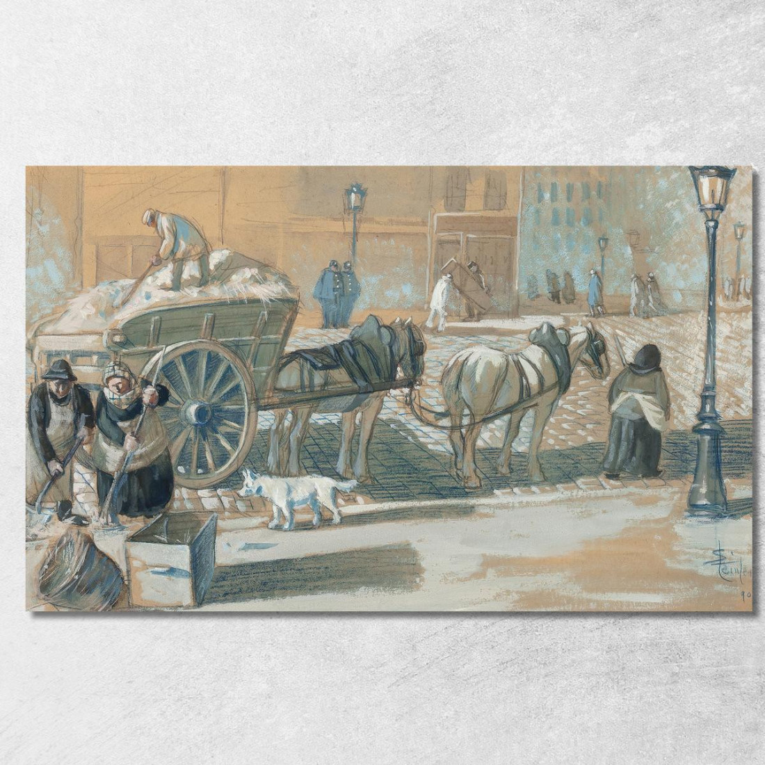 Scena Parigina In Inverno Théophile Alexandre Steinlen tas46 quadro stampato su tela Scena Parigina In Inverno Théophile Alexandre Steinlen tas46 quadro stampato su tela
