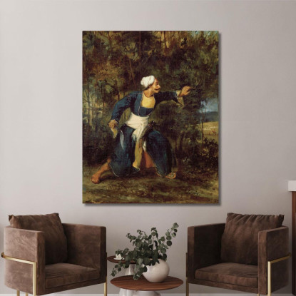 Indiano Armato Con Pugnale Gurkha Eugène Delacroix edx58 quadro stampato su tela