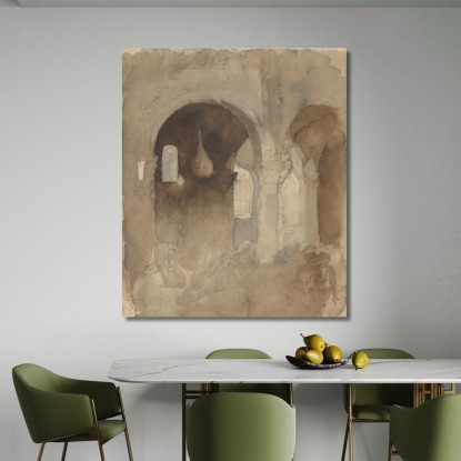 Interno Della Chiesa Dell'Abbazia Di Valmont Eugène Delacroix edx60 quadro stampato su tela