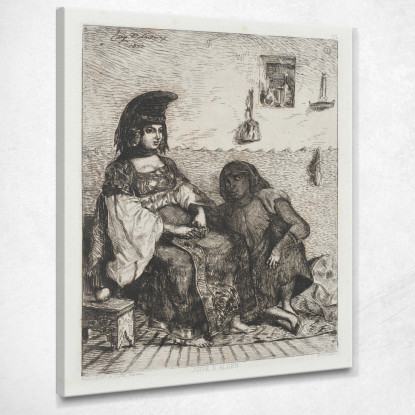 Donna Ebrea Di Algeri Eugène Delacroix edx62 quadro stampato su tela