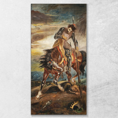 Re Roderico Eugène Delacroix edx63 quadro stampato su tela
