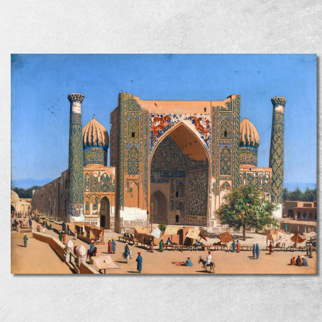 Medrasah Shir-Dhor Al Registan Place A Samarcanda Vasily Vereshchagin vvr32 quadro stampato su tela