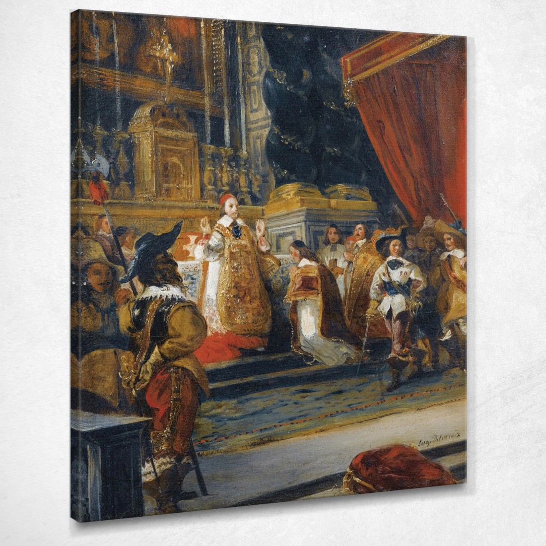 Il Cardinale Richelieu Mentre Celebra La Messa Nella Cappella Del Palais Royal Eugène Delacroix edx66 quadro stampato su tela Il Cardinale Richelieu Mentre Celebra La Messa Nella Cappella Del Palais Royal Eugène Delacroix edx66 quadro stampato su tela
