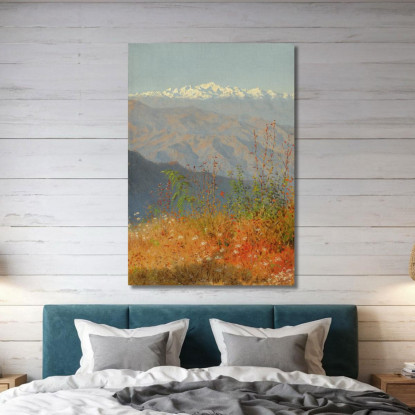 Tramonto Sull'Himalaya Vasily Vereshchagin vvr54 quadro stampato su tela