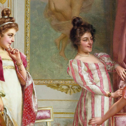 Le Coquettes - Avventura Vittorio Reggianini vrg17 quadro stampato su tela