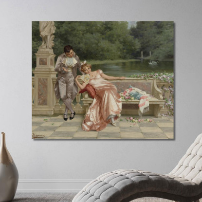 Il Flirt Vittorio Reggianini vrg18 quadro stampato su tela