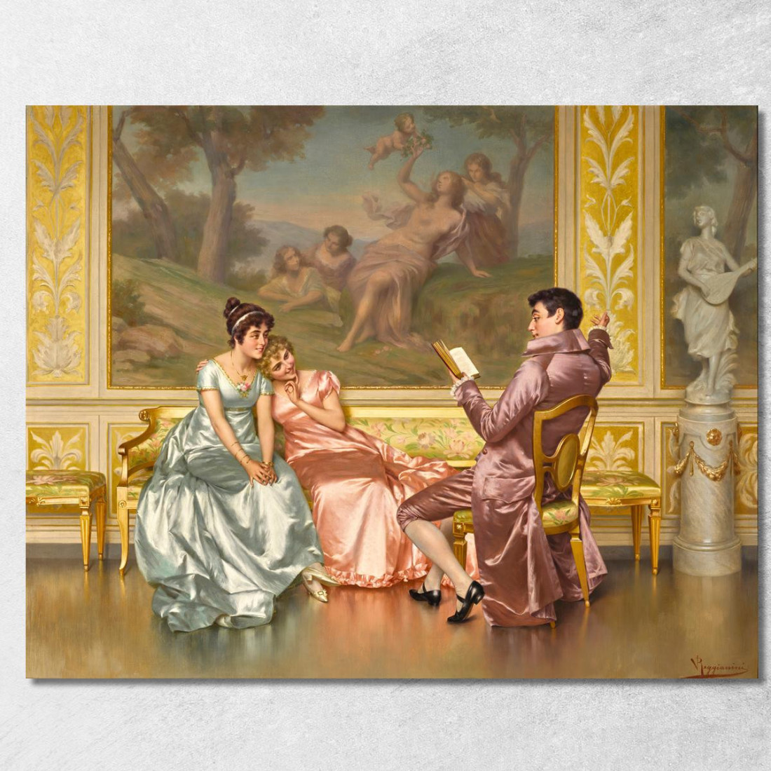 La Lettura Della Poesia 2 Vittorio Reggianini vrg21 quadro stampato su tela La Lettura Della Poesia 2 Vittorio Reggianini vrg21 quadro stampato su tela