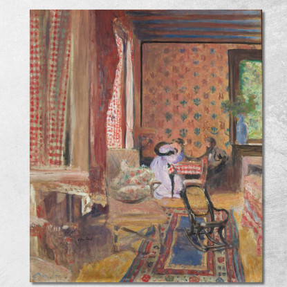 Al Gioco Da Tavolo Édouard Vuillard evu6 quadro stampato su tela