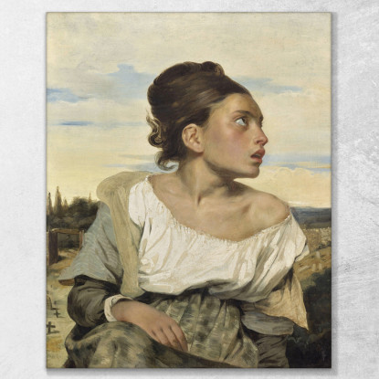 Ragazza Orfana Al Cimitero Eugène Delacroix edx85 quadro stampato su tela