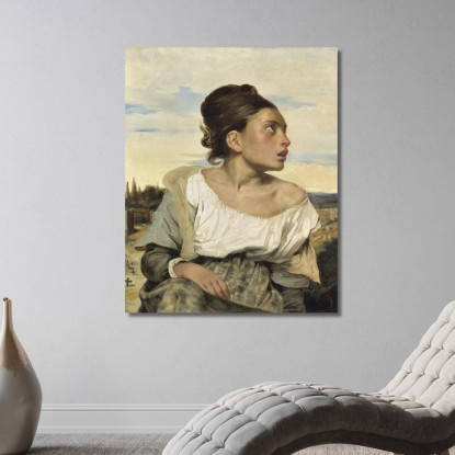 Ragazza Orfana Al Cimitero Eugène Delacroix edx85 quadro stampato su tela