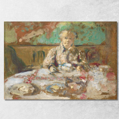 Madame Vuillard A Tavola Édouard Vuillard evu107 quadro stampato su tela