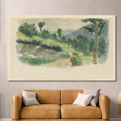 Sentiero Sul Fianco Di Una Montagna Eaux-Bonnes Nei Pirenei Eugène Delacroix edx88 quadro stampato su tela