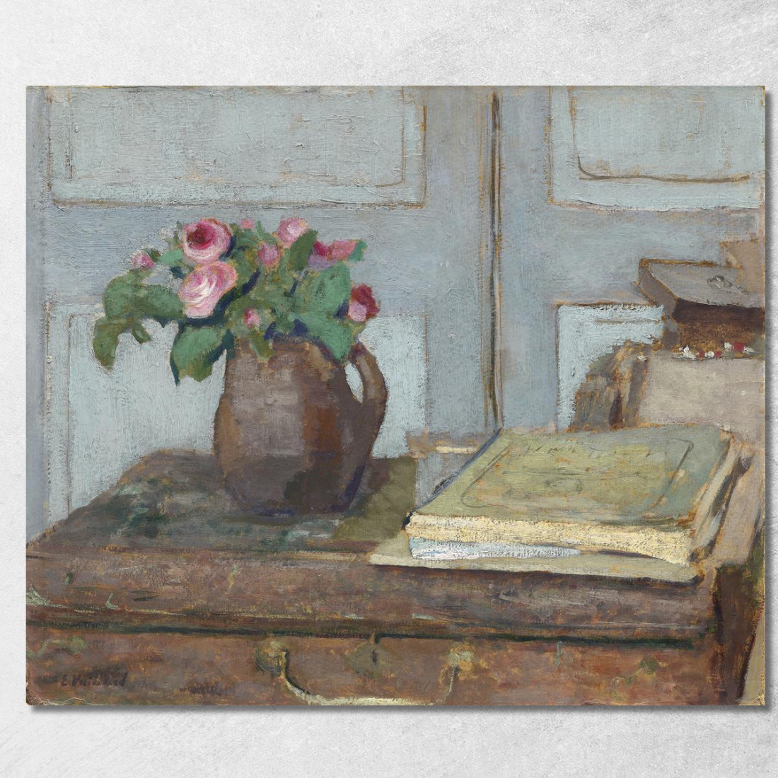 La Scatola Dei Colori Dell'Artista E Le Rose Muschiose Édouard Vuillard evu153 quadro stampato su tela La Scatola Dei Colori Dell'Artista E Le Rose Muschiose Édouard Vuillard evu153 quadro stampato su tela