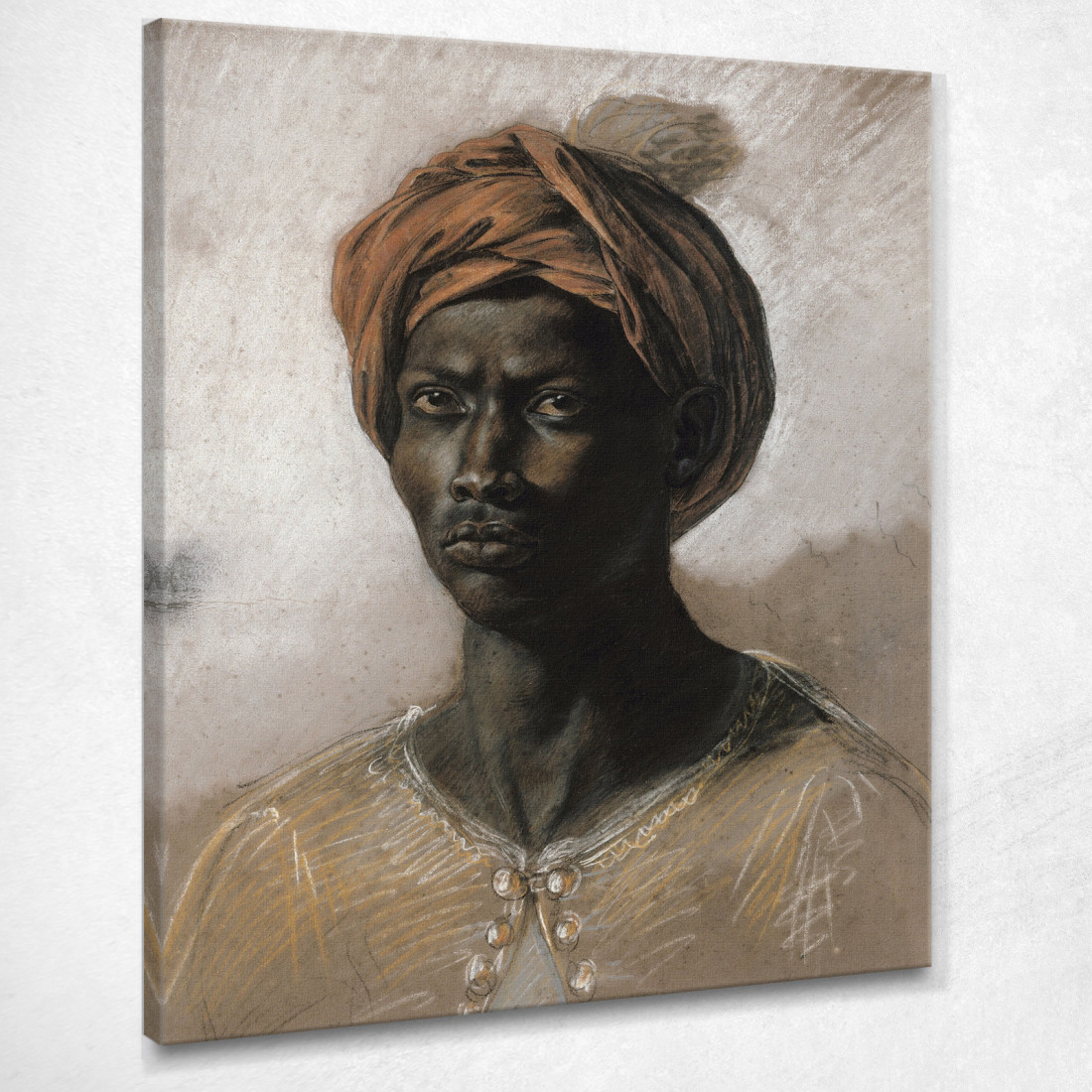 Ritratto Di Un Turco Con Turbante Eugène Delacroix edx93 quadro stampato su tela Ritratto Di Un Turco Con Turbante Eugène Delacroix edx93 quadro stampato su tela
