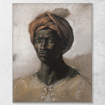 Ritratto Di Un Turco Con Turbante Eugène Delacroix edx93 quadro stampato su tela