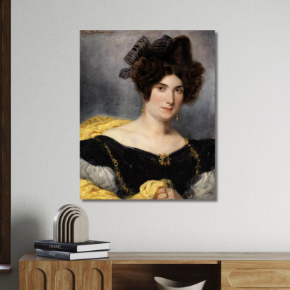 Ritratto Di Signora François Simon Eugène Delacroix edx97 quadro stampato su tela