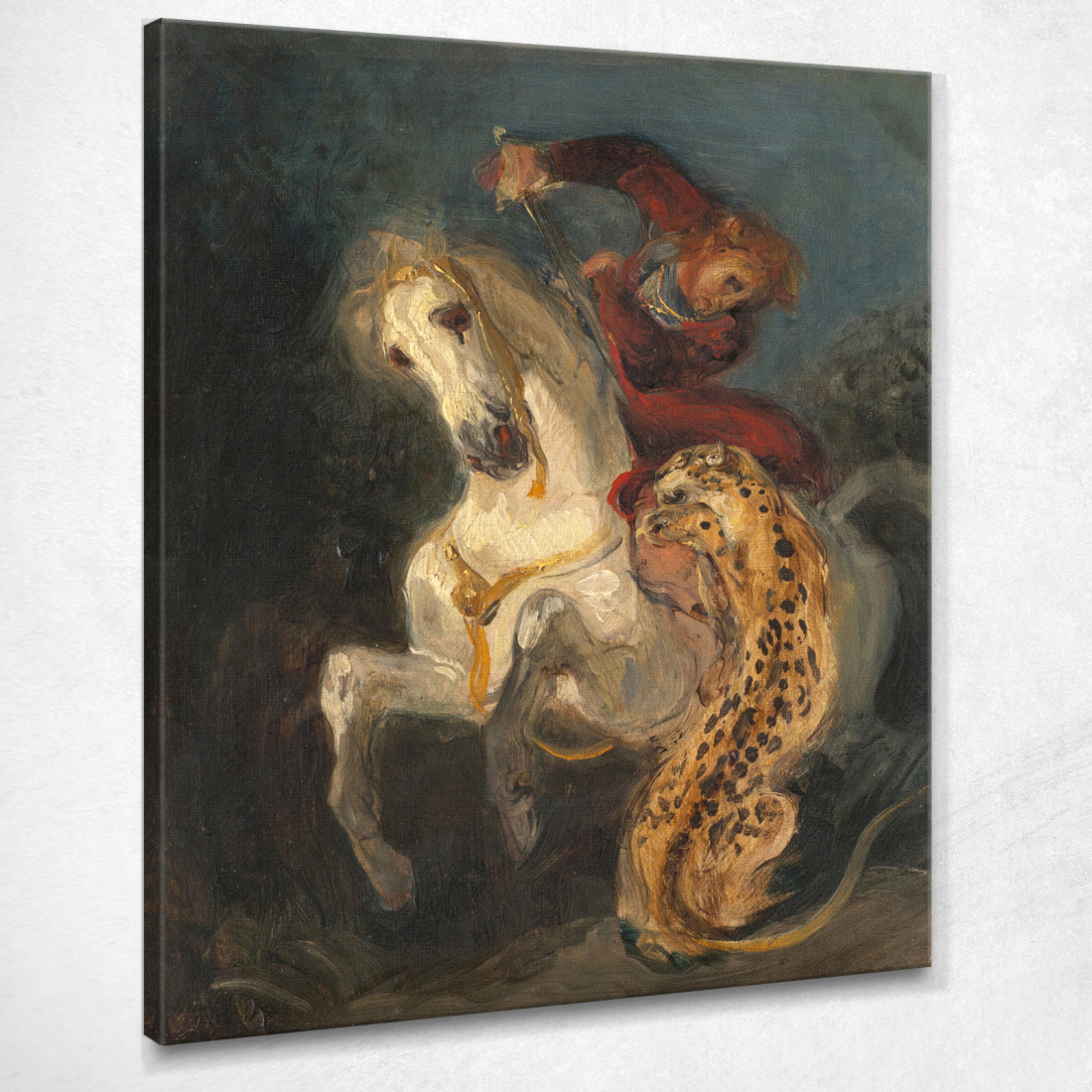 Cavaliere Attaccato Da Un Giaguaro Eugène Delacroix edx99 quadro stampato su tela Cavaliere Attaccato Da Un Giaguaro Eugène Delacroix edx99 quadro stampato su tela
