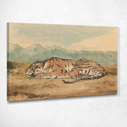Tigre Reale Eugène Delacroix edx100 quadro stampato su tela