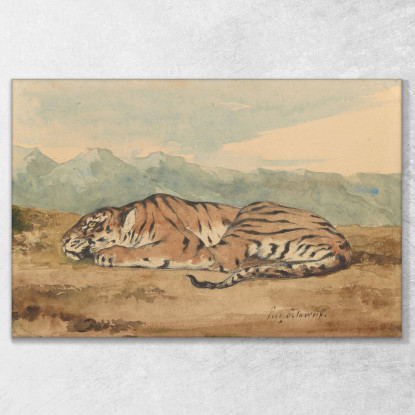 Tigre Reale Eugène Delacroix edx100 quadro stampato su tela
