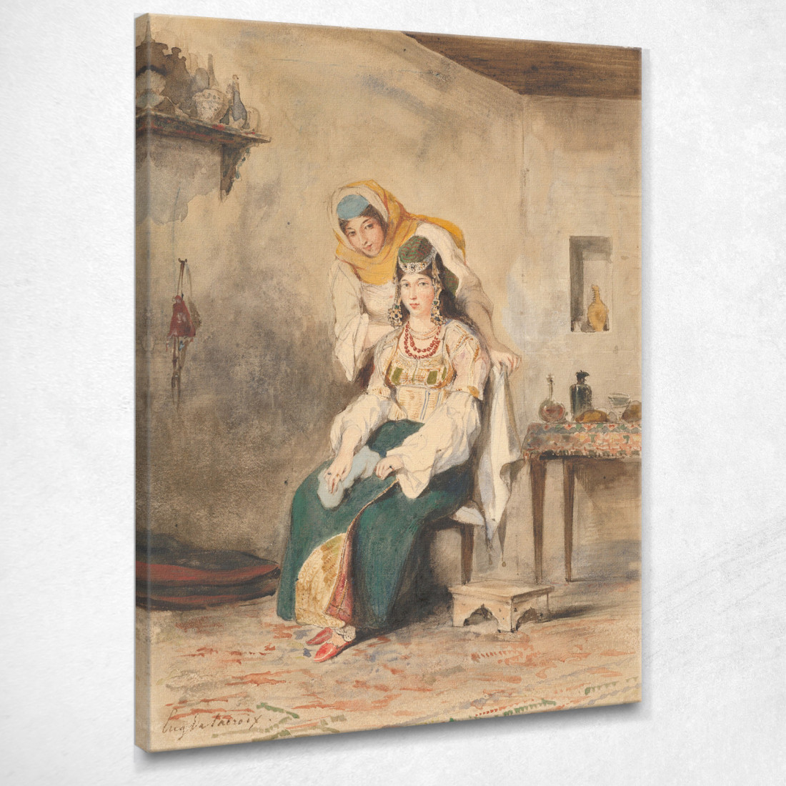 Saada La Moglie Di Abraham Ben-Chimol E Préciada Una Delle Loro Figlie Eugène Delacroix edx101 quadro stampato su tela Saada La Moglie Di Abraham Ben-Chimol E Préciada Una Delle Loro Figlie Eugène Delacroix edx101 quadro stampato su tela