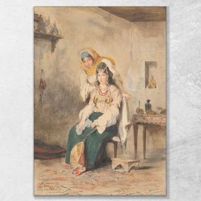 Saada La Moglie Di Abraham Ben-Chimol E Préciada Una Delle Loro Figlie Eugène Delacroix edx101 quadro stampato su tela
