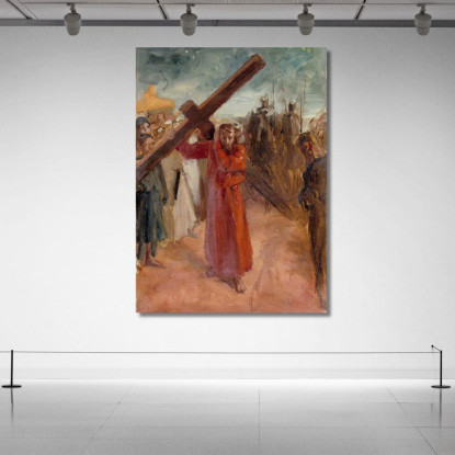 Cristo Porta La Croce Albert Edelfelt aed14 quadro stampato su tela