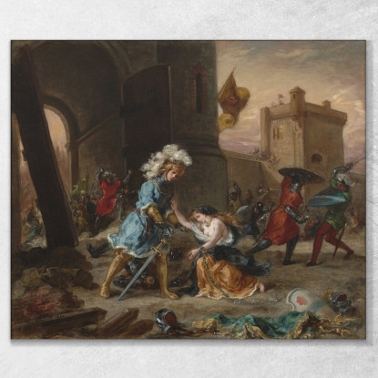 Scena Dal Romanzo Di Amadis De Gaule Eugène Delacroix edx104 quadro stampato su tela