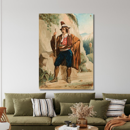 Bandito Italiano Albert Edelfelt aed45 quadro stampato su tela