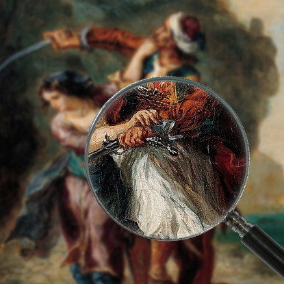 Selim E Zuleika Eugène Delacroix edx107 quadro stampato su tela