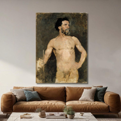 Studio Del Modello Maschile Albert Edelfelt aed59 quadro stampato su tela