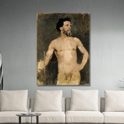 Studio Del Modello Maschile Albert Edelfelt aed59 quadro stampato su tela