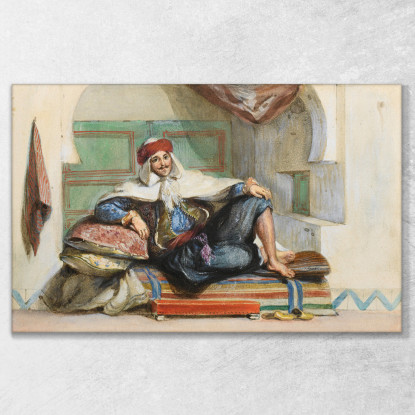 Sidi Abdallah Governatore Provinciale Della Reggenza Di Algeri Rue Amour Eugène Delacroix edx109 quadro stampato su tela