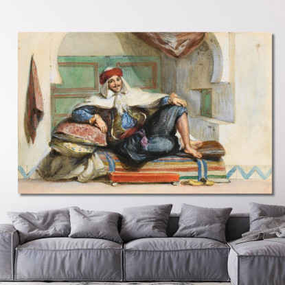 Sidi Abdallah Governatore Provinciale Della Reggenza Di Algeri Rue Amour Eugène Delacroix edx109 quadro stampato su tela