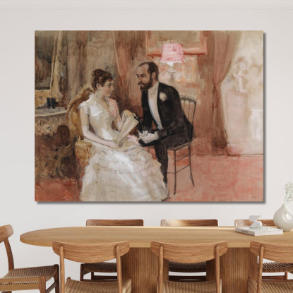 Scena Al Ballo Albert Edelfelt aed106 quadro stampato su tela