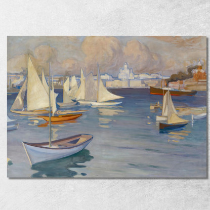 Il Porto Nyländska Jaktklubben Di Helsinki Albert Edelfelt aed135 quadro stampato su tela