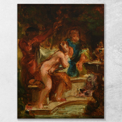 Suzanne E I Vecchi Eugène Delacroix edx122 quadro stampato su tela