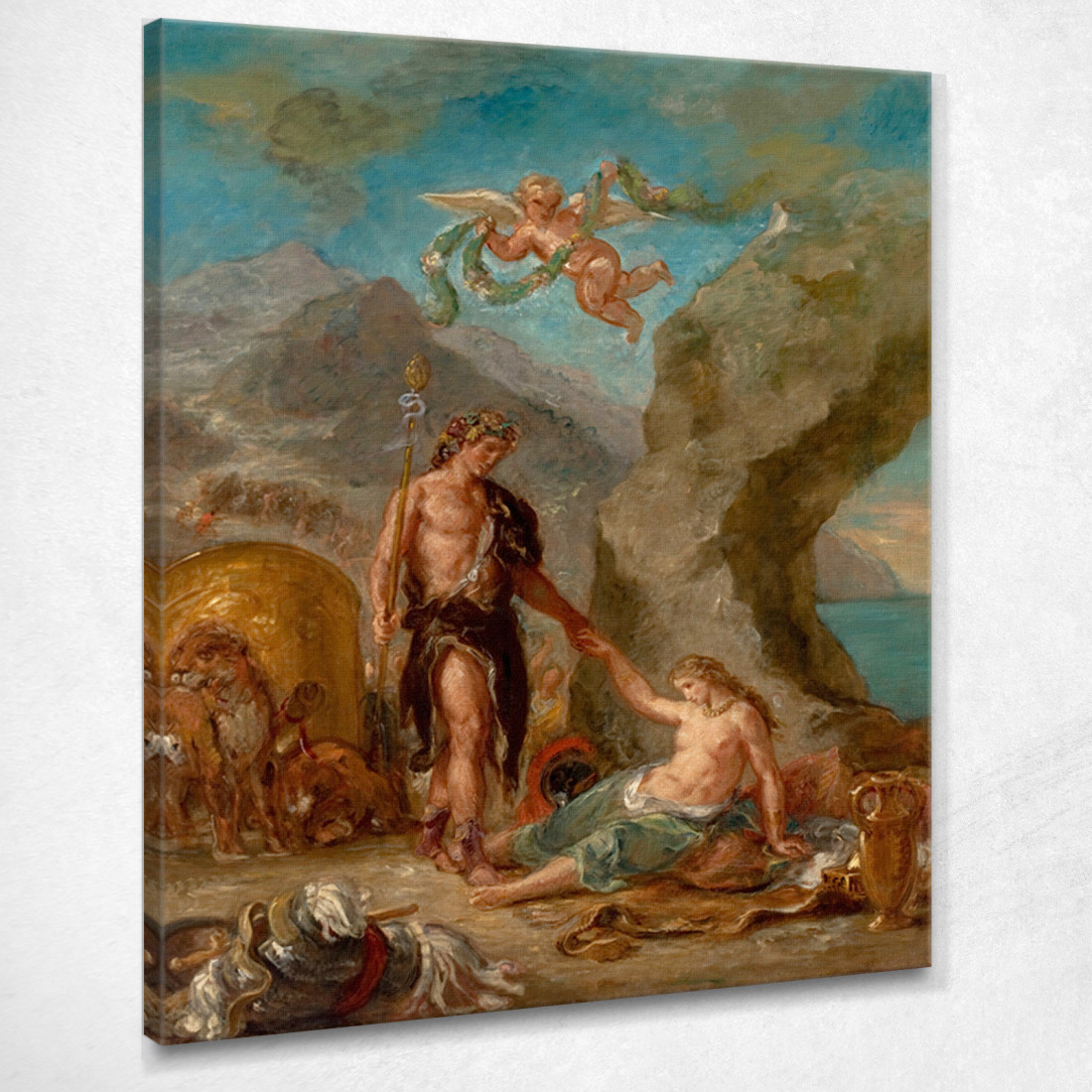 L'Autunno Bacco E Arianna Eugène Delacroix edx125 quadro stampato su tela L'Autunno Bacco E Arianna Eugène Delacroix edx125 quadro stampato su tela
