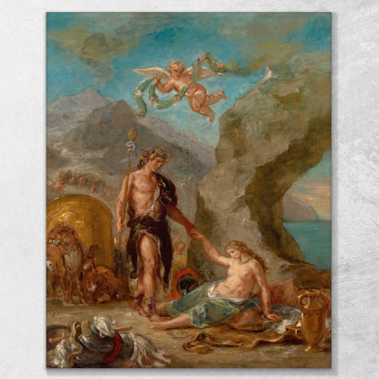 L'Autunno Bacco E Arianna Eugène Delacroix edx125 quadro stampato su tela
