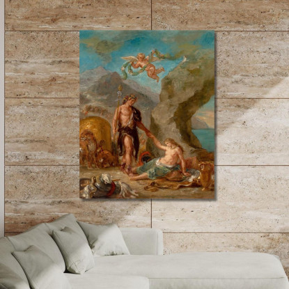 L'Autunno Bacco E Arianna Eugène Delacroix edx125 quadro stampato su tela