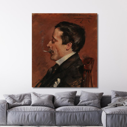 Uomo Con Sigaretta Alice Pike Barney apb67 quadro stampato su tela
