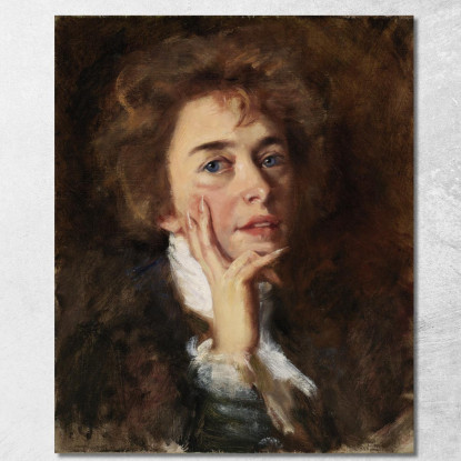 Autoritratto Con Jabot Alice Pike Barney apb98 quadro stampato su tela