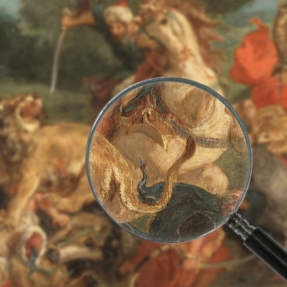 La Caccia Al Leone Eugène Delacroix edx134 quadro stampato su tela