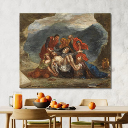 Il Lutto Di Cristo Eugène Delacroix edx135 quadro stampato su tela