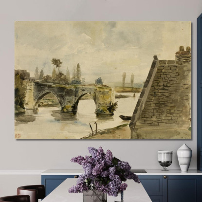 Il Ponte Vecchio A Nantes Eugène Delacroix edx137 quadro stampato su tela
