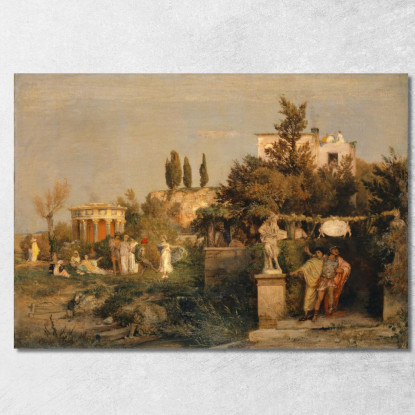 Antica Taverna Romana Arnold Böcklin abk1 quadro stampato su tela