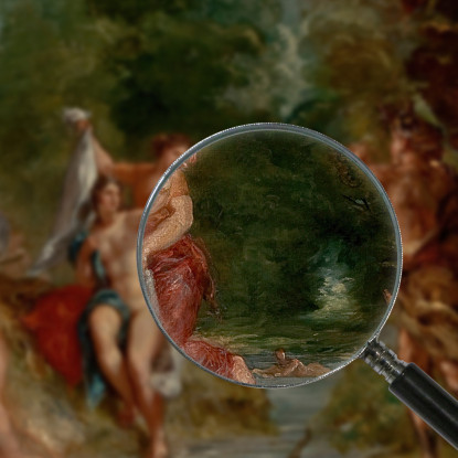 L'Estate Diana Sorpresa Da Atteone Eugène Delacroix edx144 quadro stampato su tela
