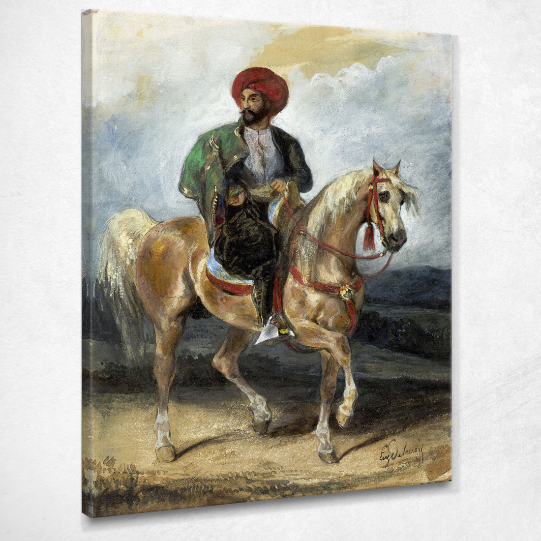 Il Cavaliere Turco Eugène Delacroix edx145 quadro stampato su tela Il Cavaliere Turco Eugène Delacroix edx145 quadro stampato su tela